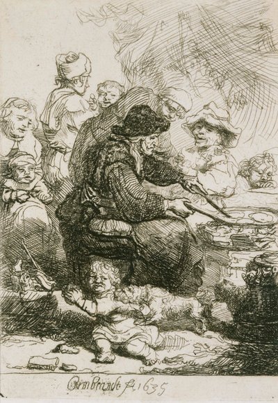 Die Pfannkuchenfrau, Zustand III von Rembrandt van Rijn